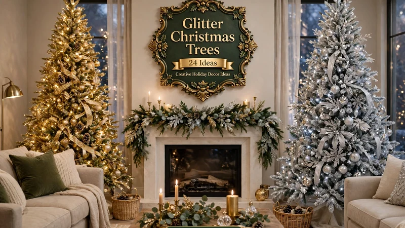 Glitter Christmas Trees - 24 Creative Holiday Decor Ideas
